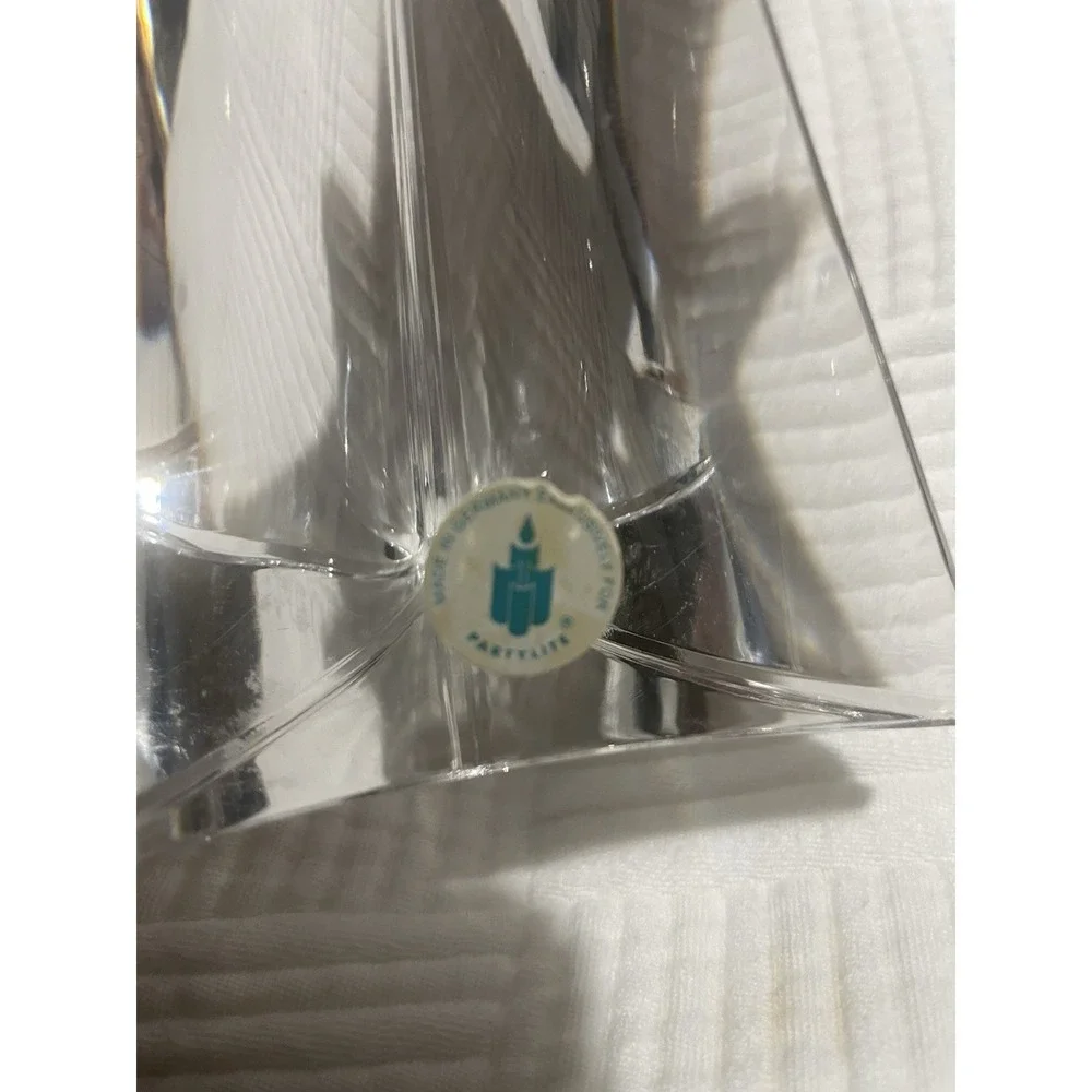 Partylite VTG 24% Lead Crystal 6" Trilliant Taper Candle Holder - Picture 4 of 6